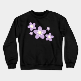 Spring Time Purple Blosom Flower Clusters - Black Crewneck Sweatshirt